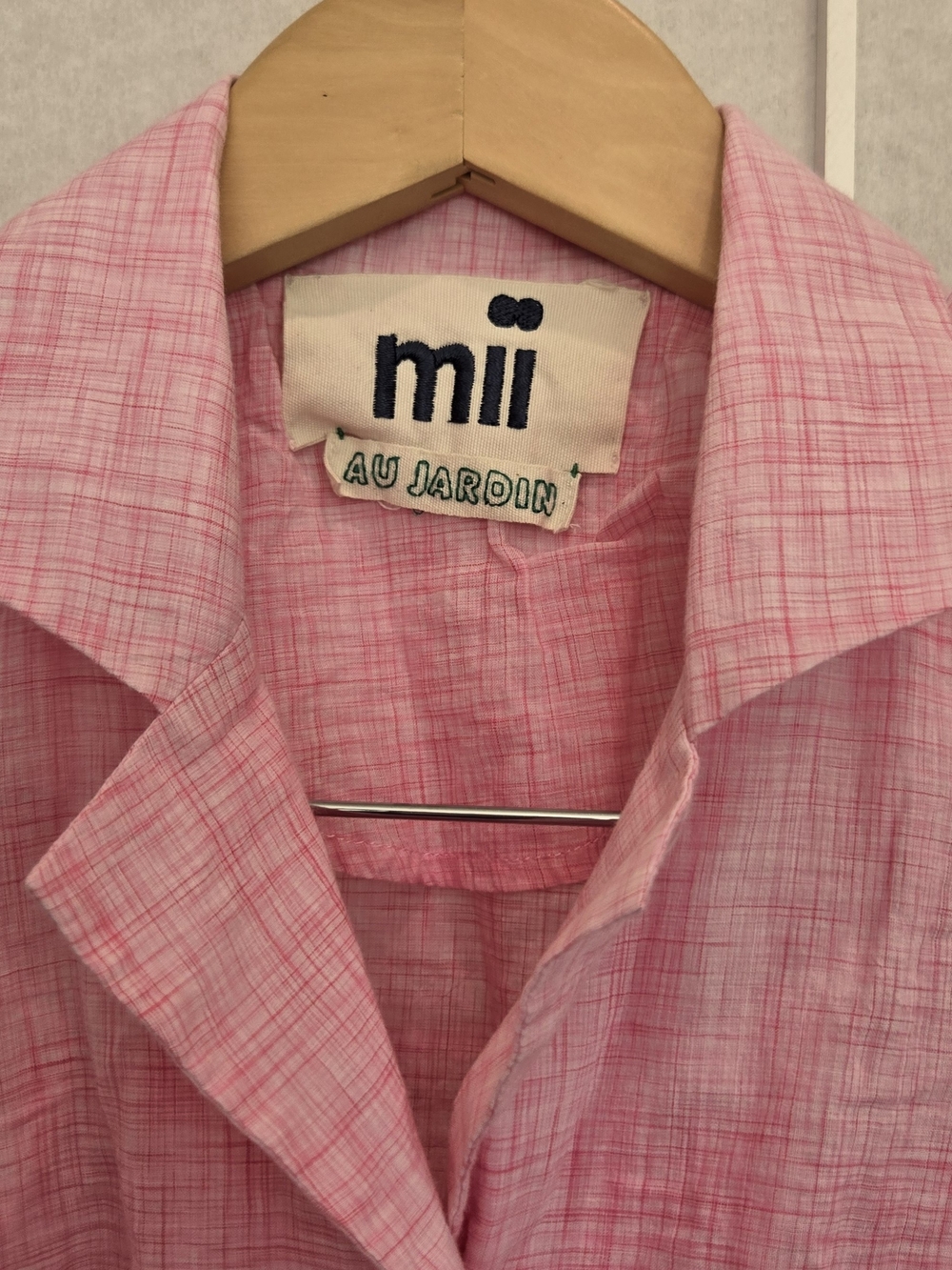 Mii AU JARDIN Pink Short Sleeve Boxy Oversized  Button-Up Shirt - Picture 2 of 7